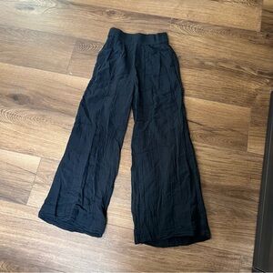 Abercrombie & Fitch Blue Linen Wide Leg Pants